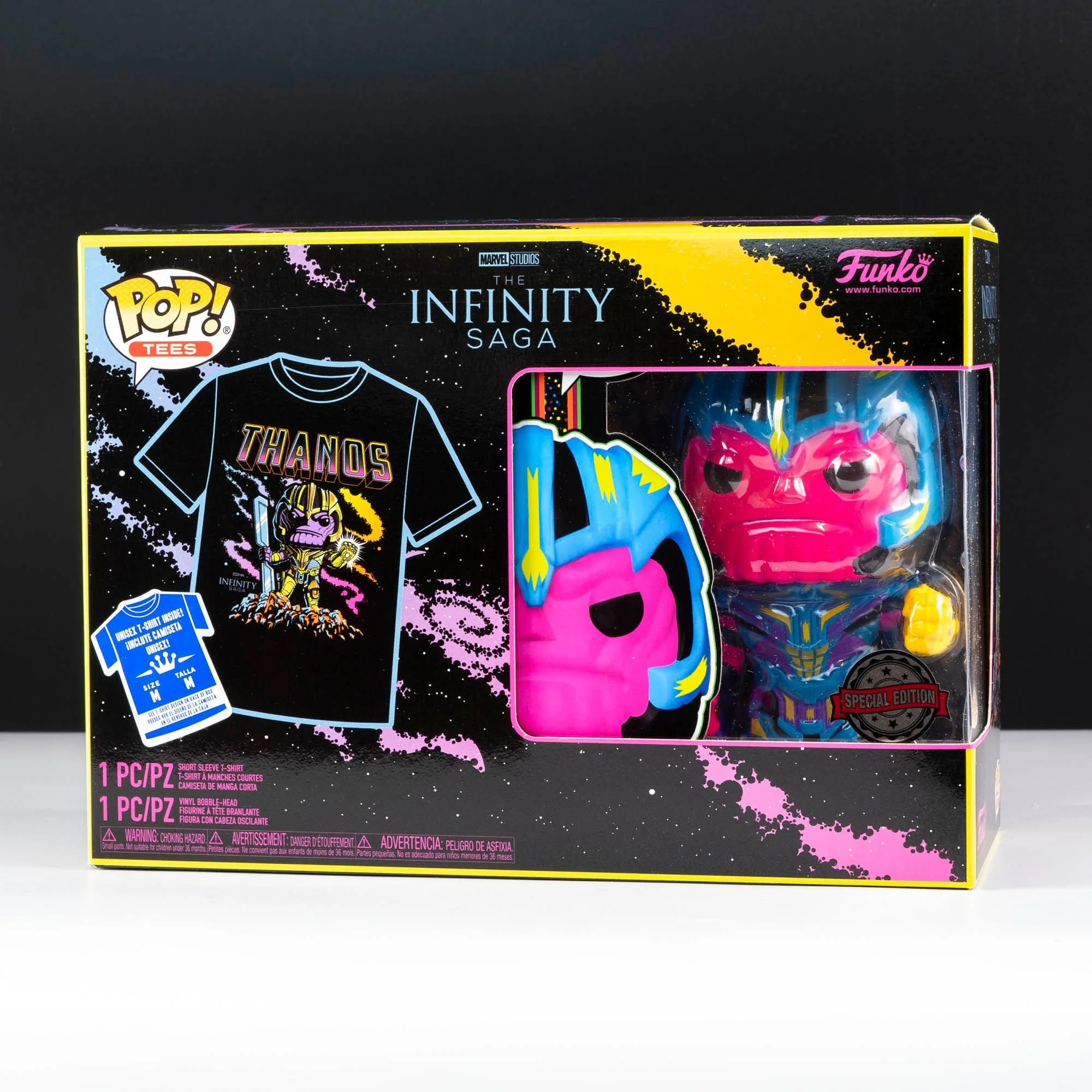 Marvel Thanos Blacklight Pop! Vinyl and Tee Set - Image 2