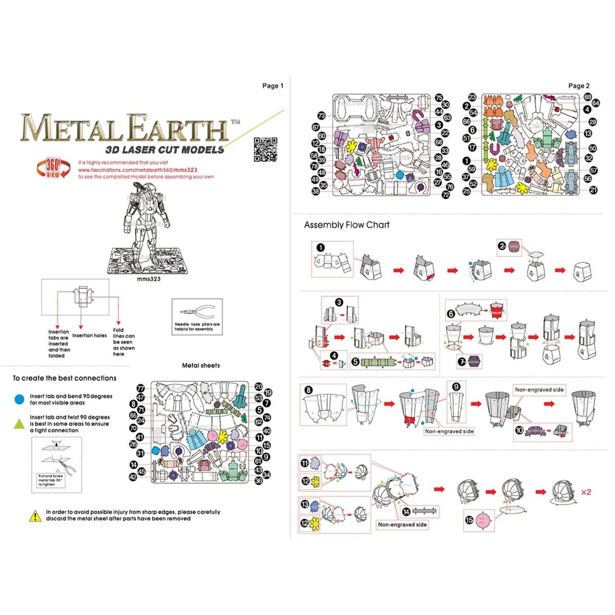 Metal Earth DIY 3D Model Marvel Avengers War Machine - Image 3