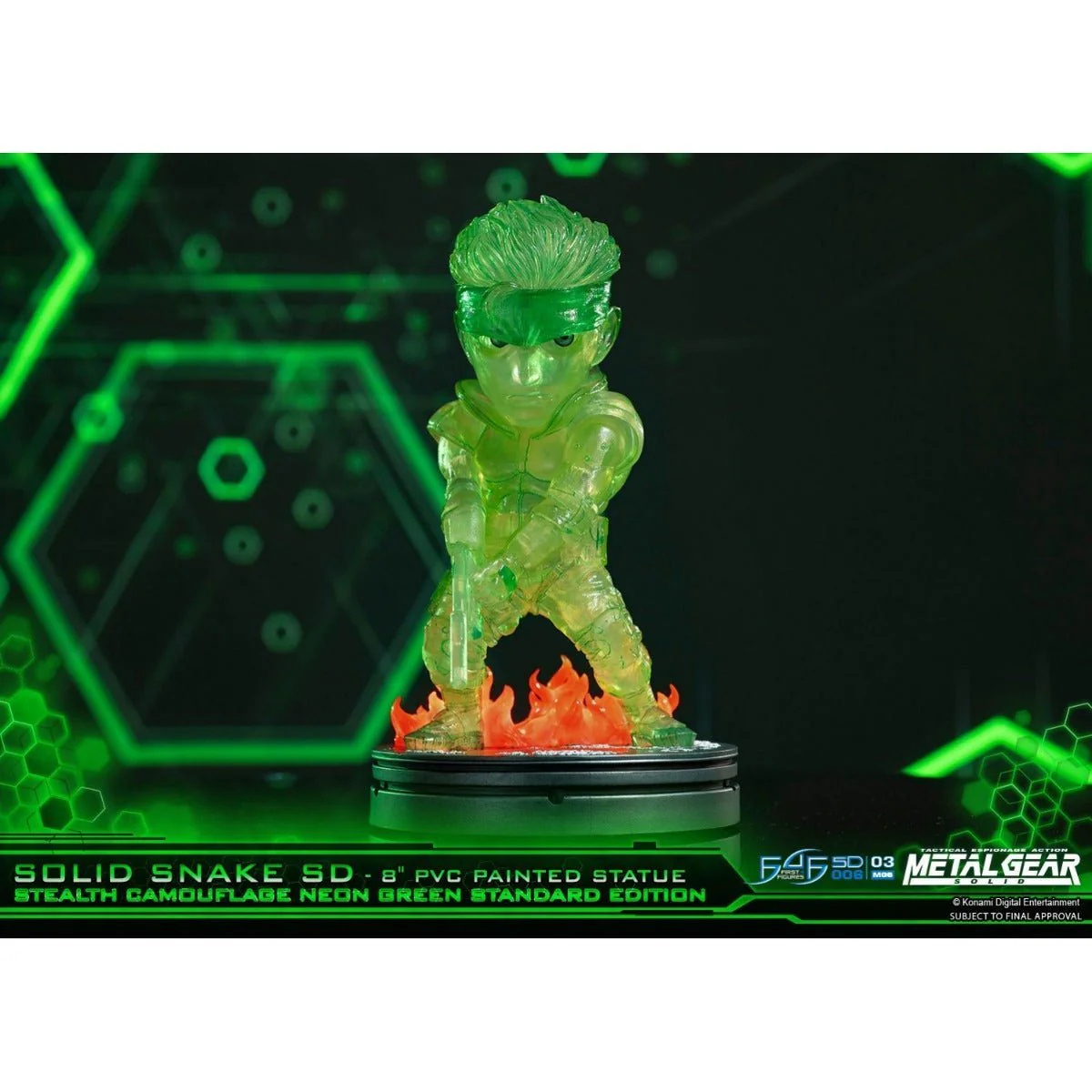 Metal Gear Solid - Solid Snake Neon Green Stealth Camouflage PVC Painted Statue - Image 2
