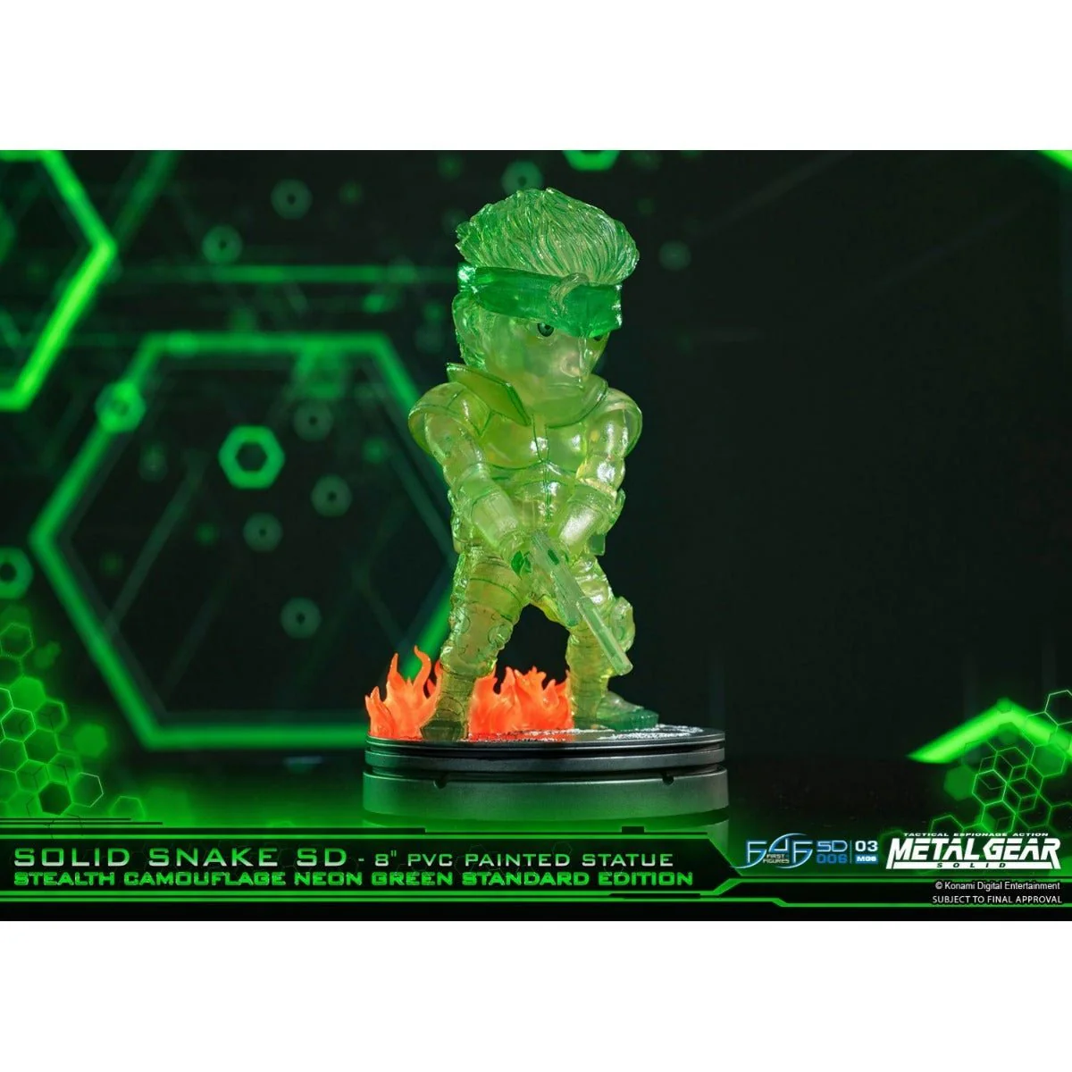 Metal Gear Solid - Solid Snake Neon Green Stealth Camouflage PVC Painted Statue - Image 3