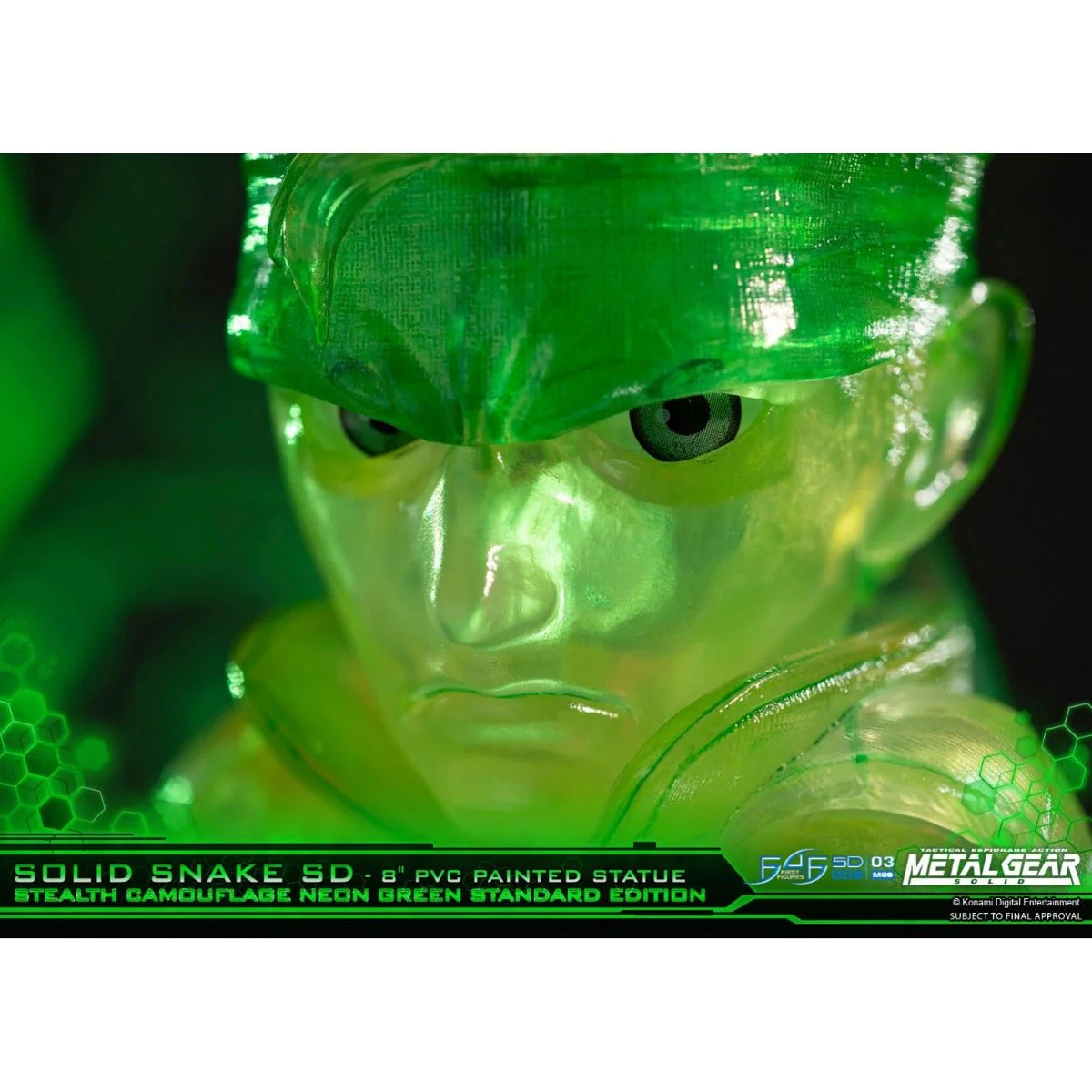 Metal Gear Solid - Solid Snake Neon Green Stealth Camouflage PVC Painted Statue - Image 4