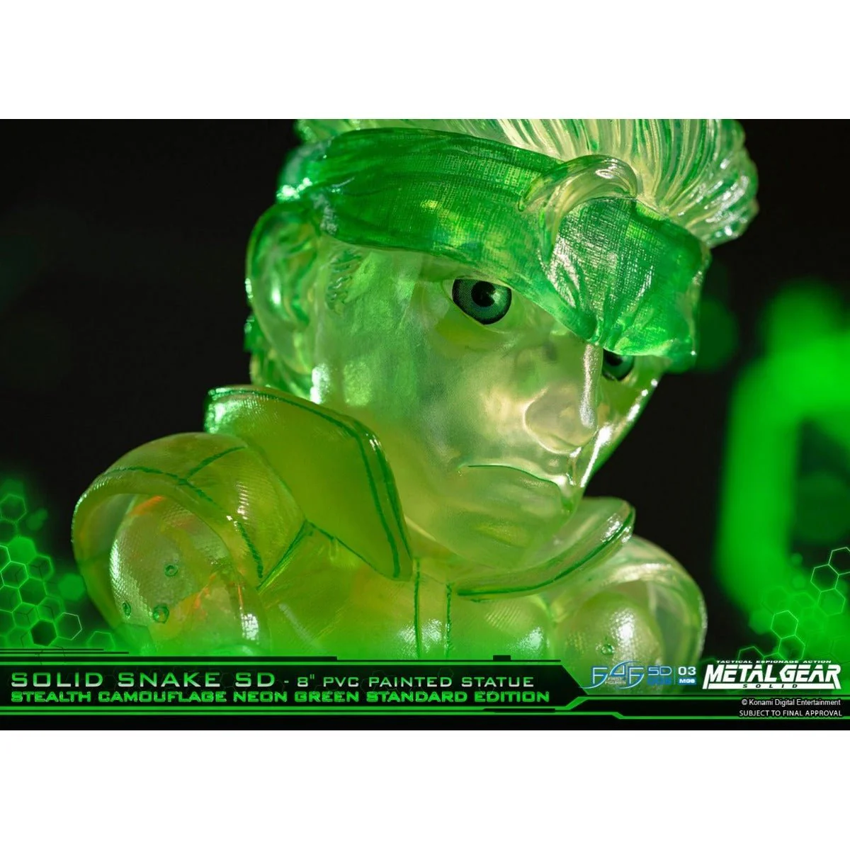 Metal Gear Solid - Solid Snake Neon Green Stealth Camouflage PVC Painted Statue - Image 5