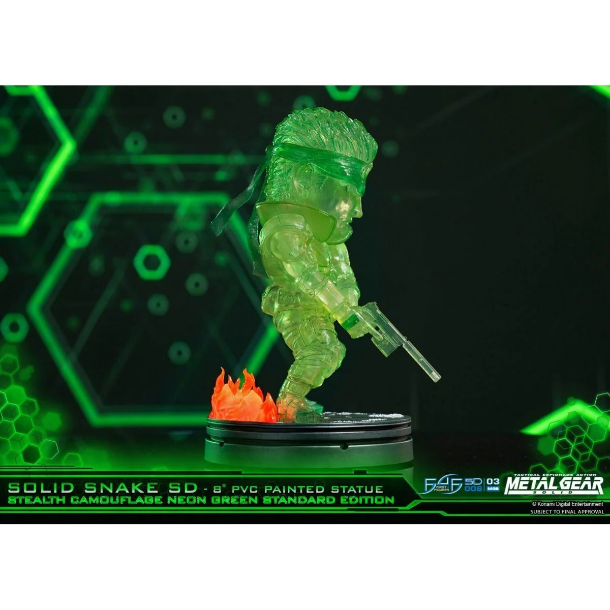 Metal Gear Solid - Solid Snake Neon Green Stealth Camouflage PVC Painted Statue - Image 7