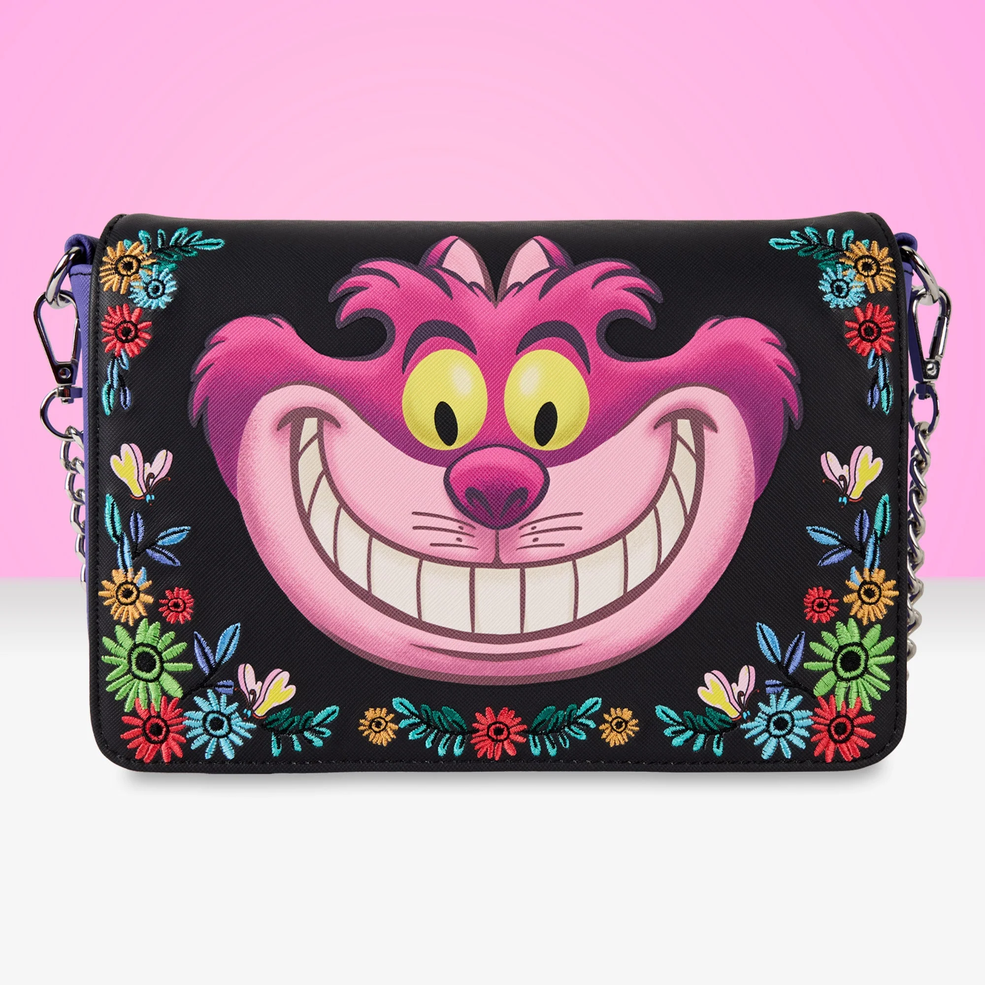 [OUTLET] Loungefly x Disney Alice in Wonderland Cheshire Cat Floral Crossbody Bag - Image 2