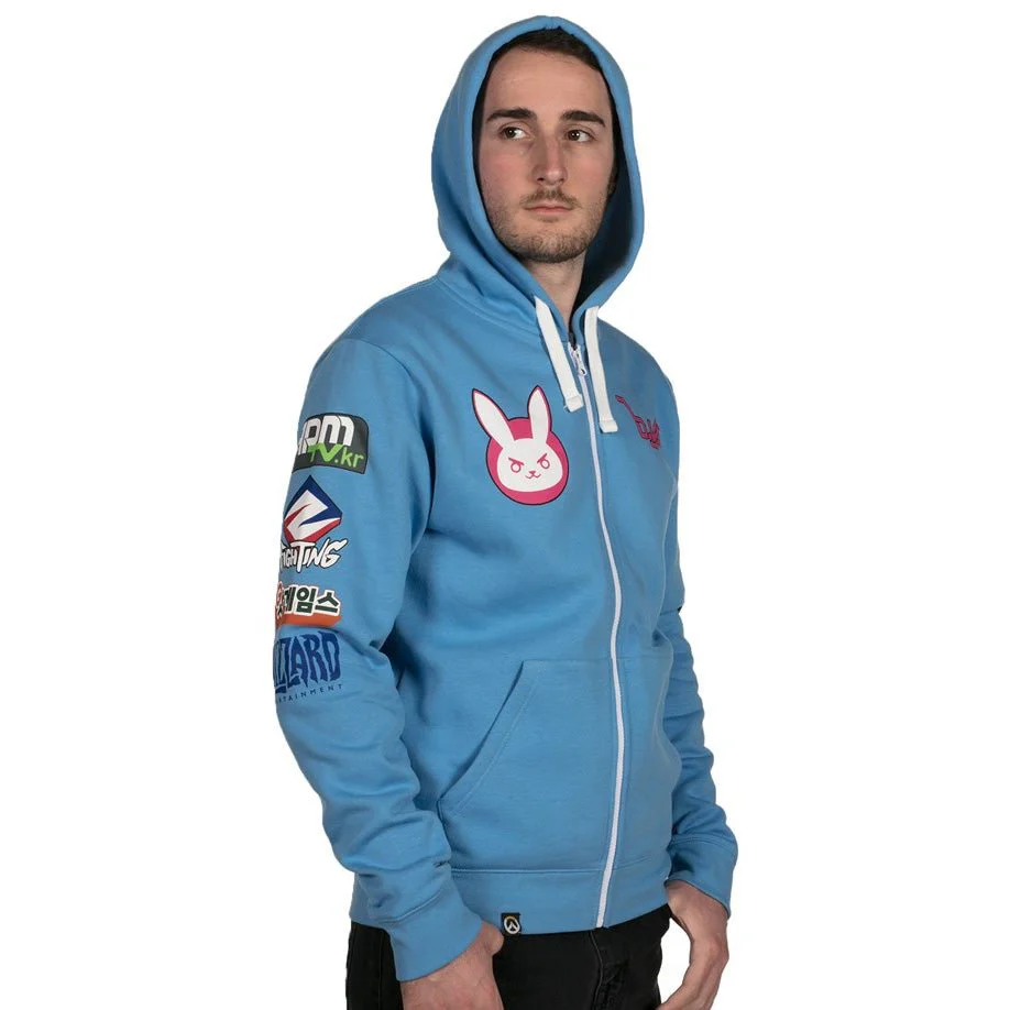Overwatch D.Va Zip-Up Hoodie (Blue) - Image 3