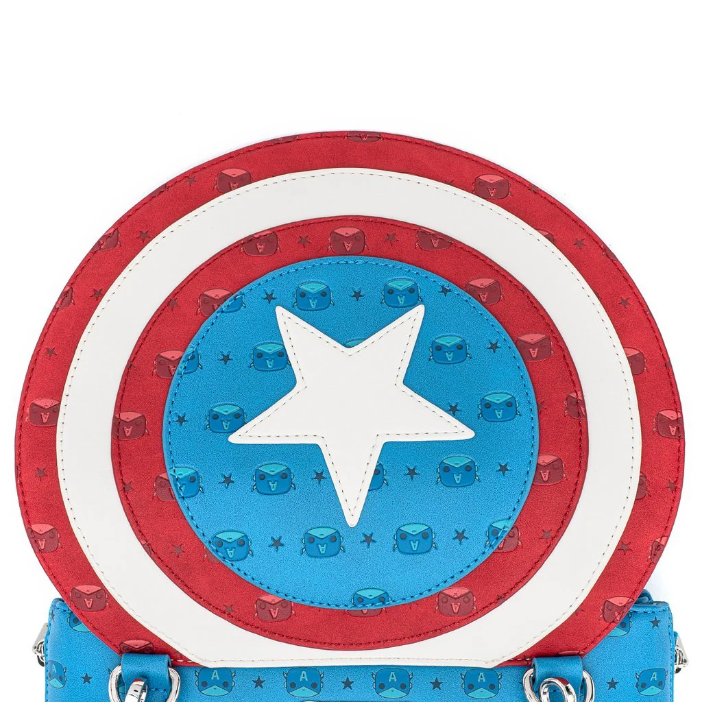 Pop! By Loungefly X Marvel Captain America Debossed Shield Crossbody Bag - Image 5