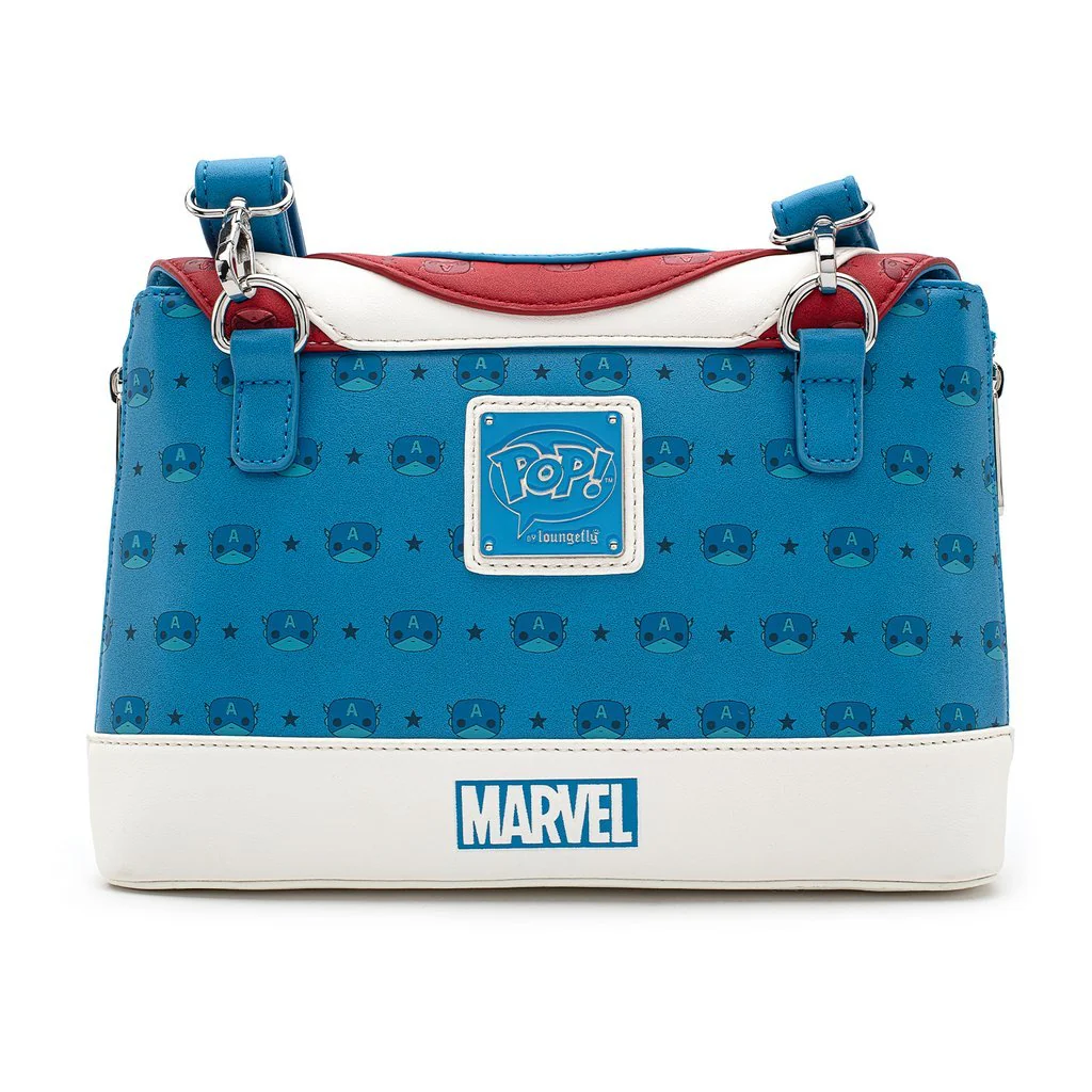 Pop! By Loungefly X Marvel Captain America Debossed Shield Crossbody Bag - Image 6