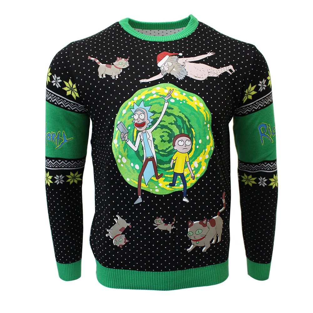 Rick and Morty Portal Knitted Christmas Jumper / Sweater - Image 14