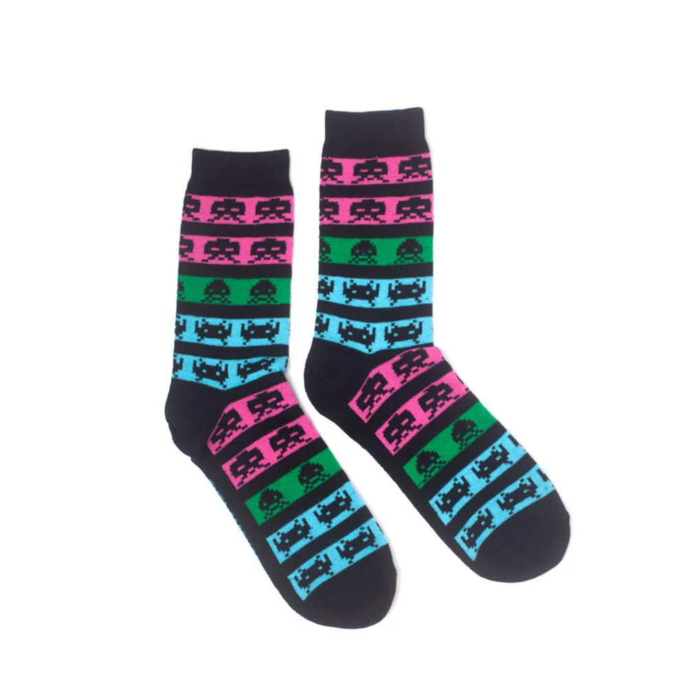 Space Invaders Neon Colours Crew Socks - Image 4