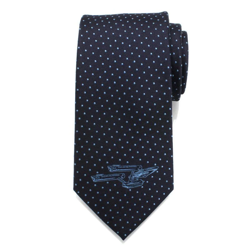 Star Trek Enterprise Dot Pattern Silk Tie - Image 2