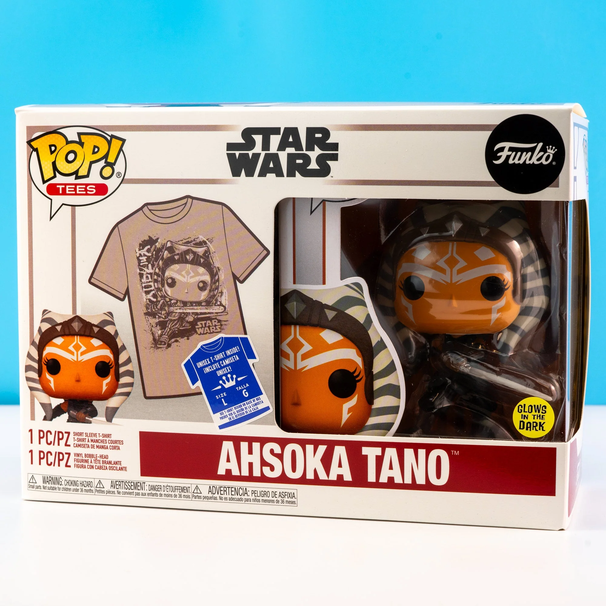 Star Wars Ahsoka Tano Glow in the Dark Pop! Vinyl and Tee Set - Image 2