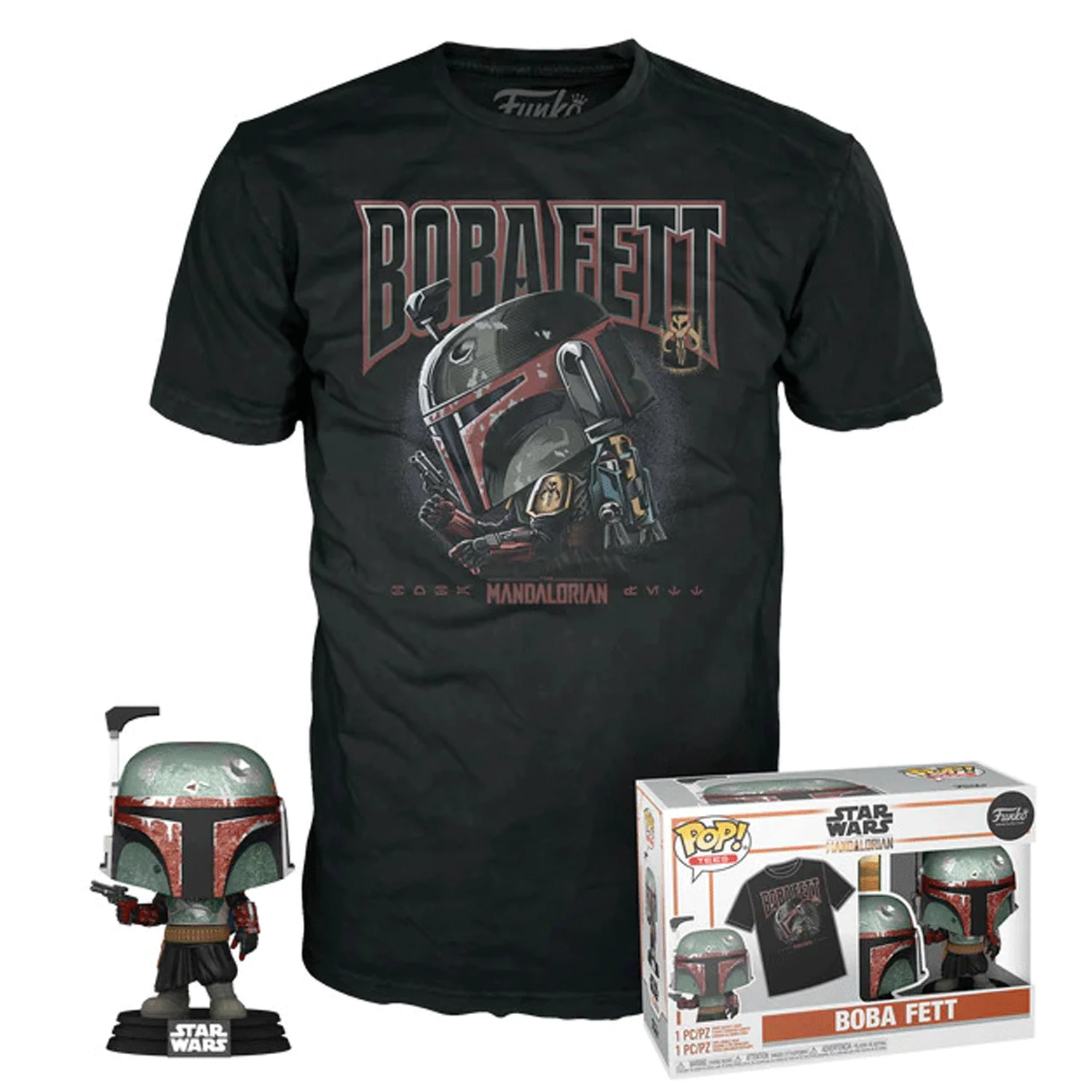 Star Wars Boba Fett with Blasters Pop! Vinyl and Tee Set - Image 3