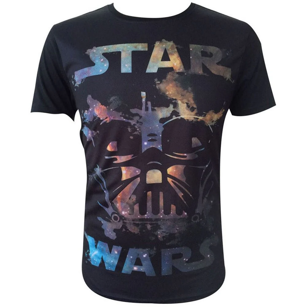 Star Wars Darth Vader Galaxy Cut Out T-Shirt - Image 2