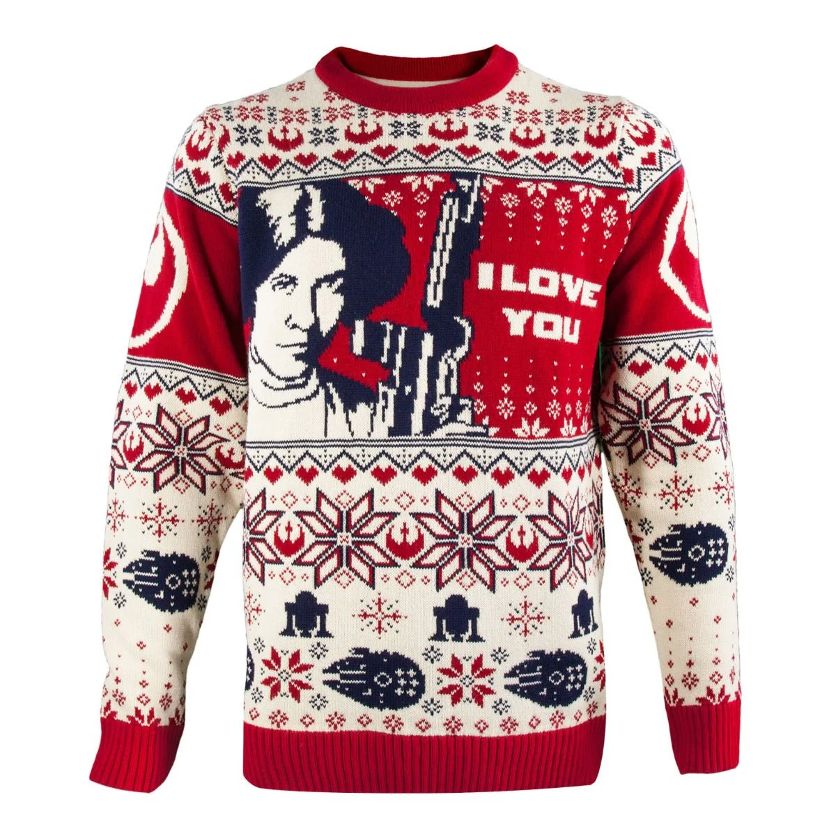 Star Wars Han & Leia Couples Knitted Christmas Jumpers / Sweaters - Image 3