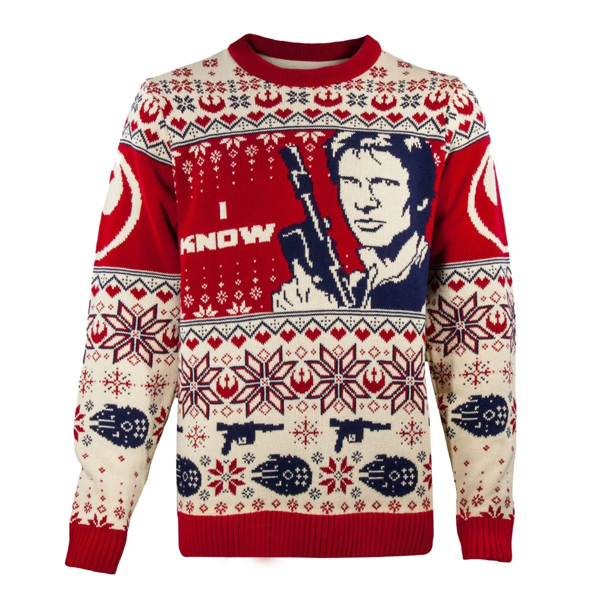 Star Wars Han & Leia Couples Knitted Christmas Jumpers / Sweaters - Image 4