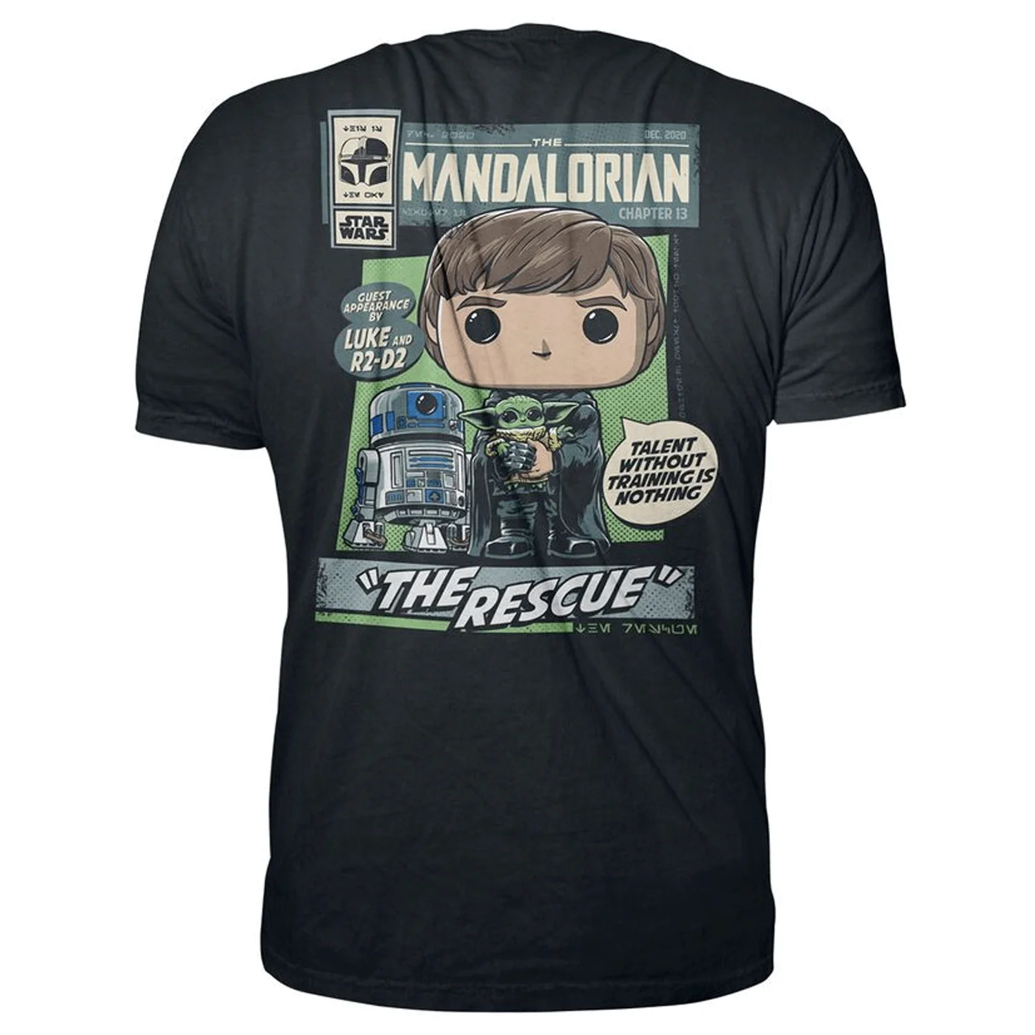 Star Wars The Mandalorian Luke Skywalker with Grogu Pop! Vinyl and Tee Set - Image 5