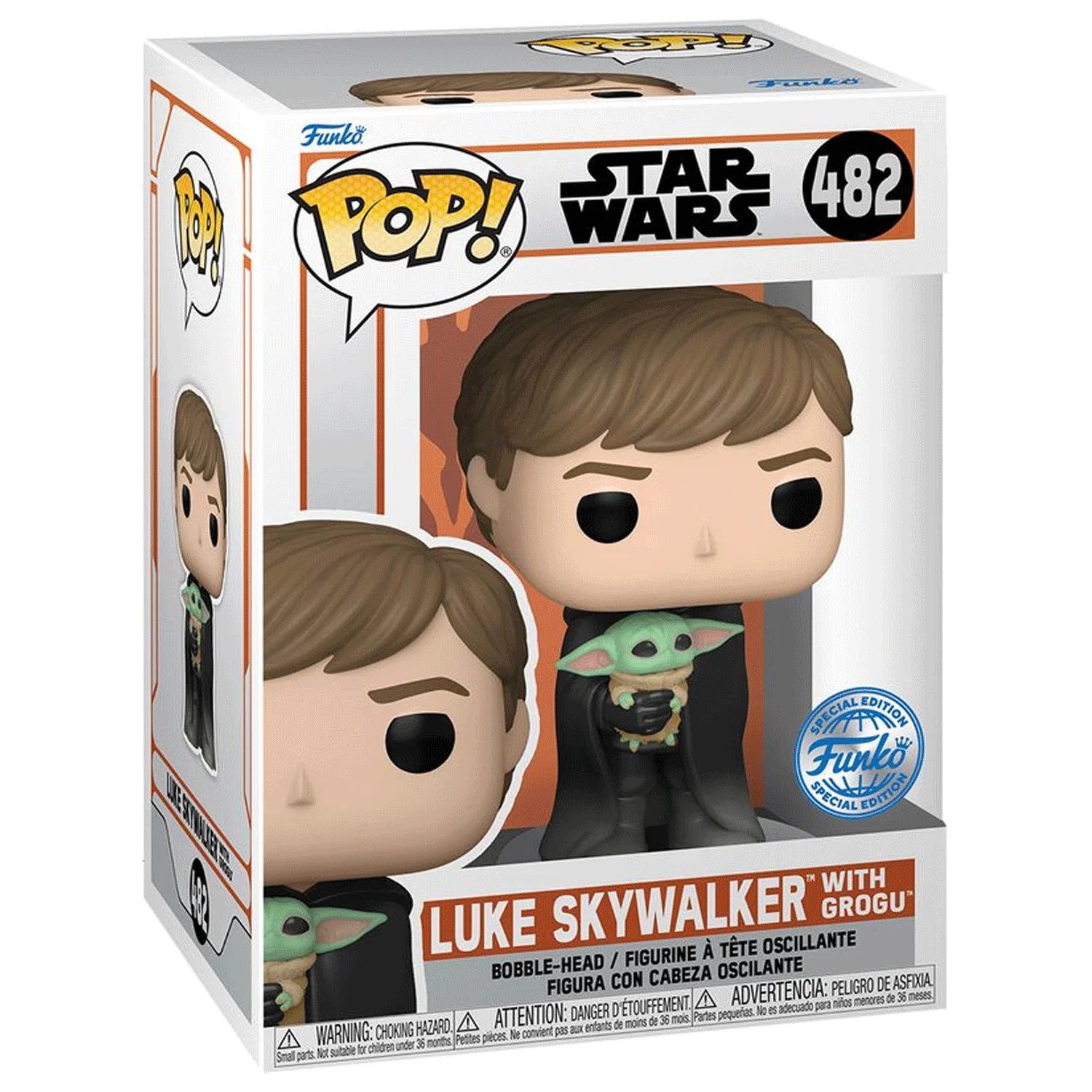 Star Wars The Mandalorian Luke Skywalker with Grogu Pop! Vinyl and Tee Set - Image 6