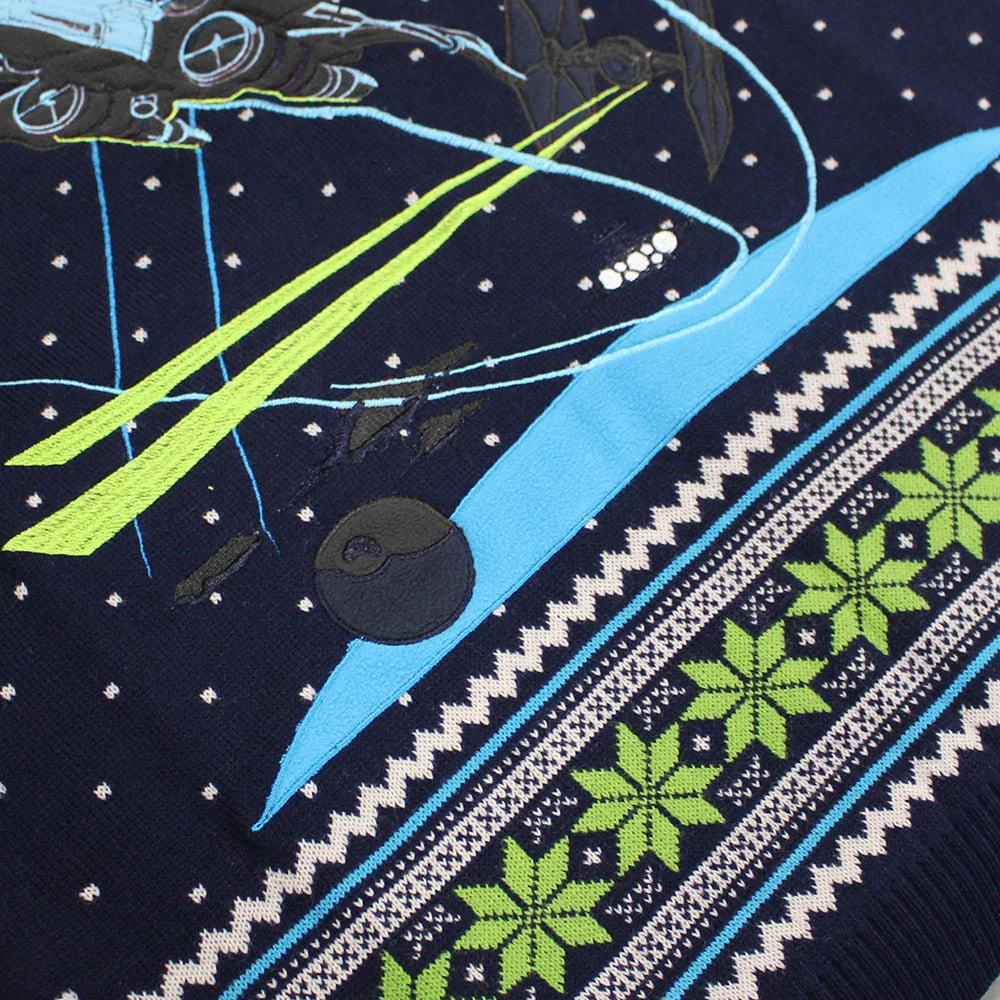 Star Wars X-Wing Chase Knitted Christmas Jumper / Sweater - Image 4
