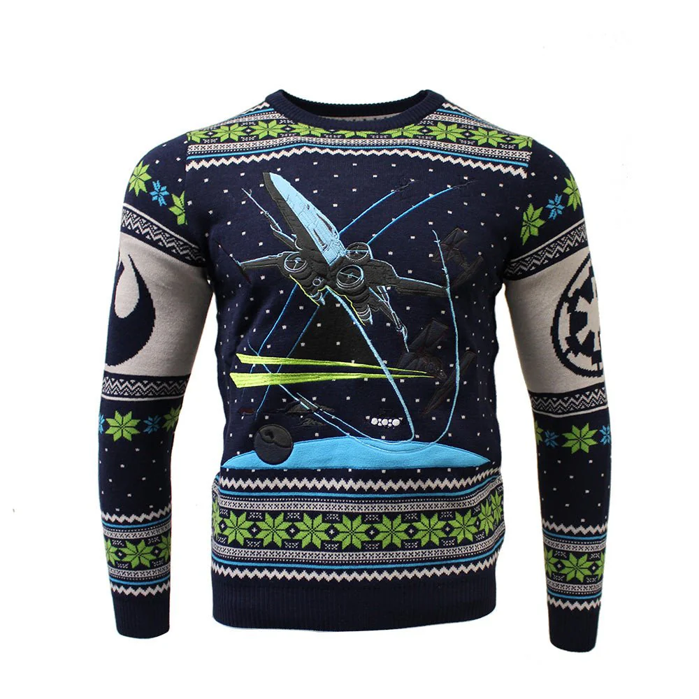 Star Wars X-Wing Chase Knitted Christmas Jumper / Sweater - Image 5