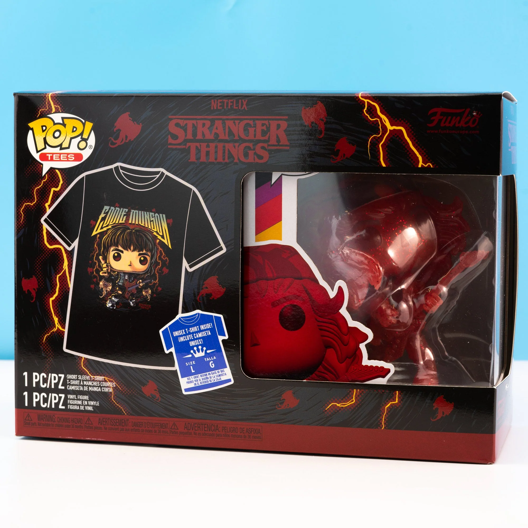 Stranger Things Eddie Munson with Guitar Pop! Vinyl and Tee Set - Image 2