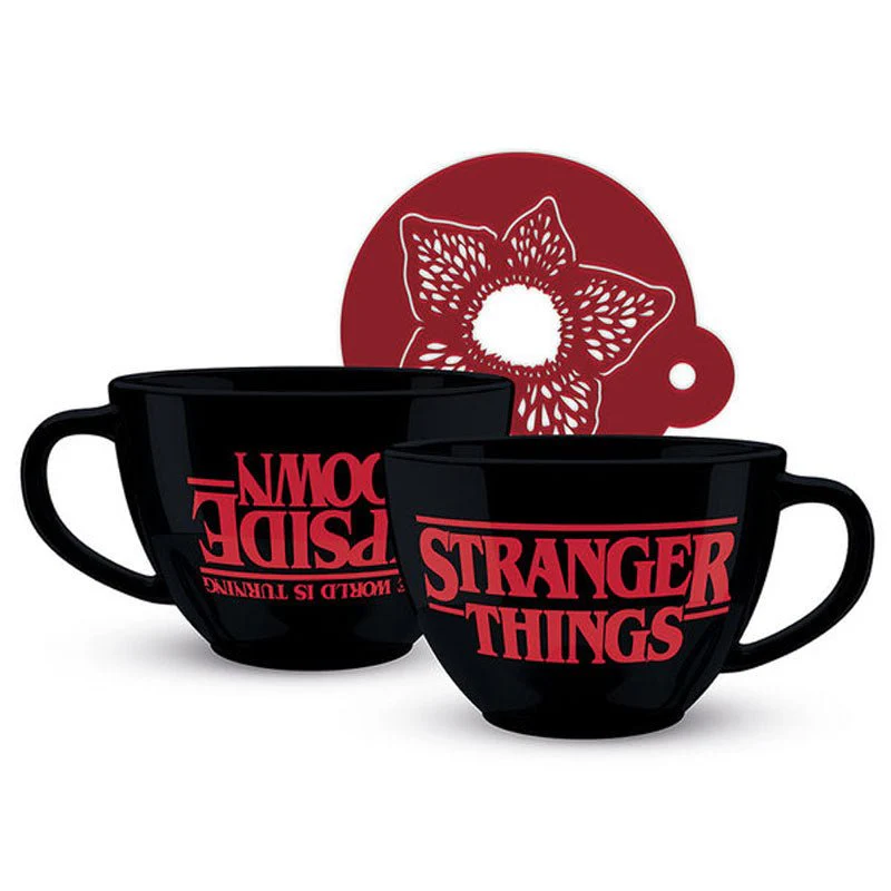 Stranger Things The Upside Down Cappuccino Cup with Demogorgon Coffee Stencil - Image 2
