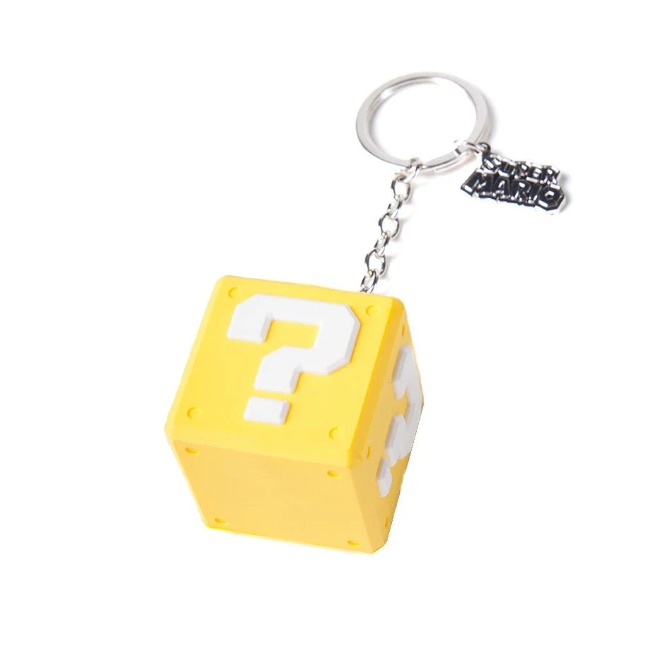 Super Mario 3D Question Block Rubber Key Chain - Image 2