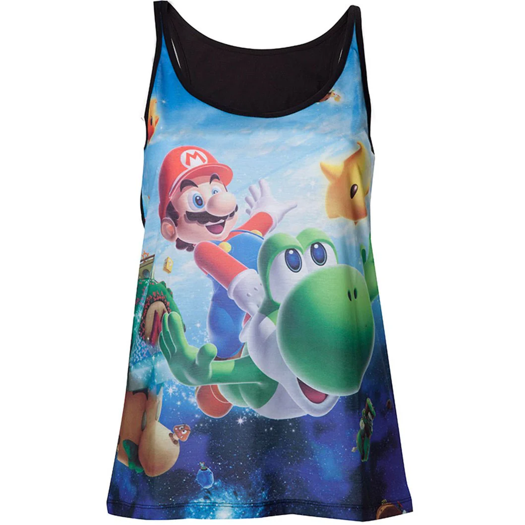 Super Mario - Super Mario Galaxy Ladies Vest Top - Image 5