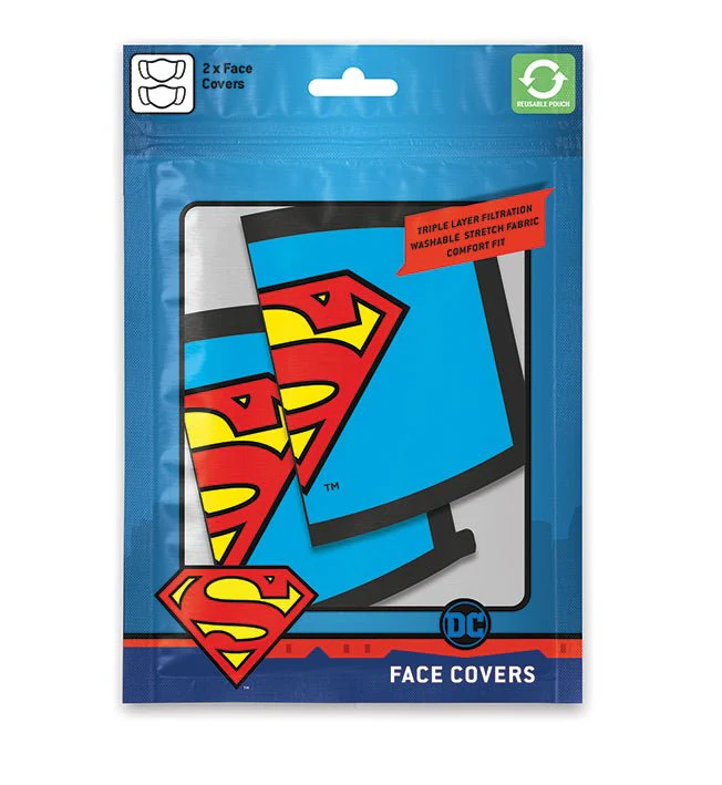 Superman Logo Face Mask 2 Pack - Image 4