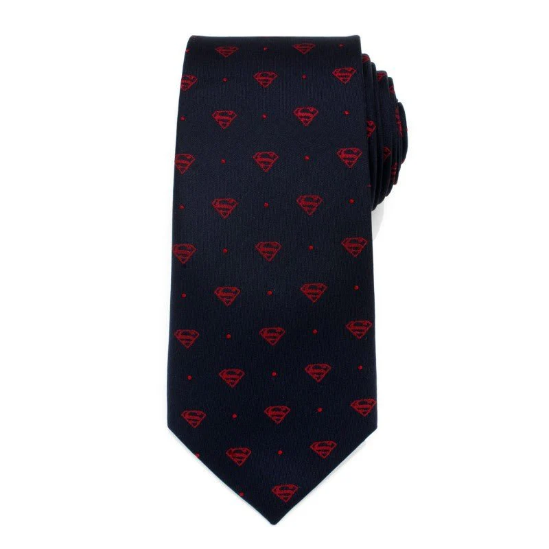 Superman Navy with Red Dot Silk Tie - Image 2