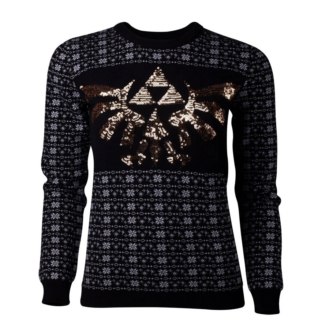 The Legend of Zelda Sequinned Knitted Girls Christmas Jumper / Sweater - Image 6