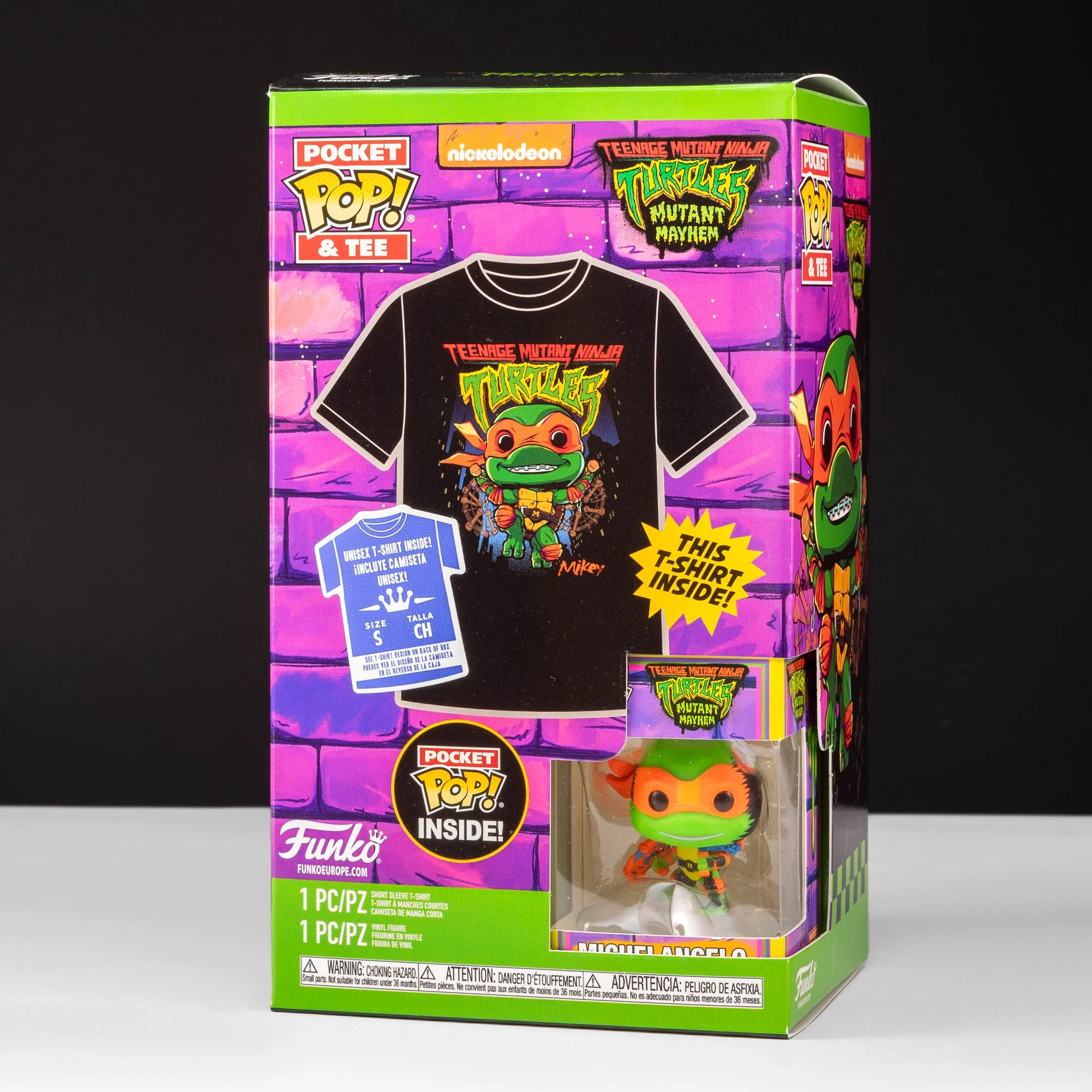 TMNT Mutant Mayhem Mikey Pocket Pop! Vinyl and Tee Set for Kids - Image 2
